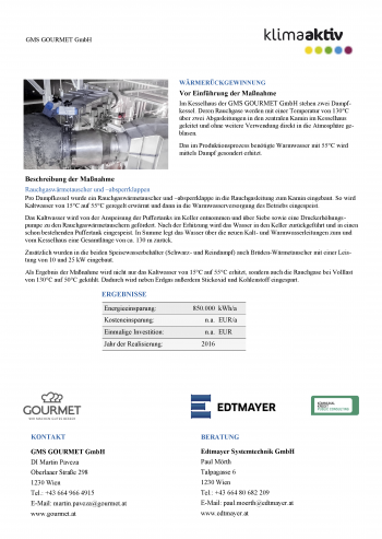 Klimaaktiv Best Practice Beispiel GMS Gourmet GmbH Seite 2