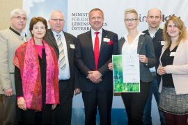 Energieeffizienzteam Edtmayer Systemtechnik GmbH mit Frau Dr. Martina Schuster, BMLFUW