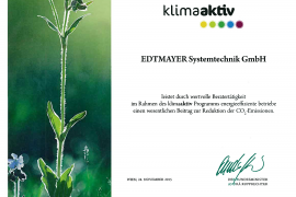 Urkunde Edtmayer Klimaaktiv